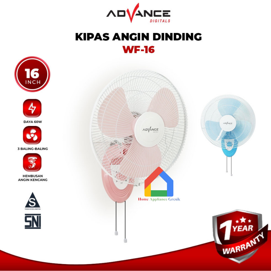 Kipas Angin Advance Dinding Besi WF 16 16 Inch / Advance Kipas Angin WF16