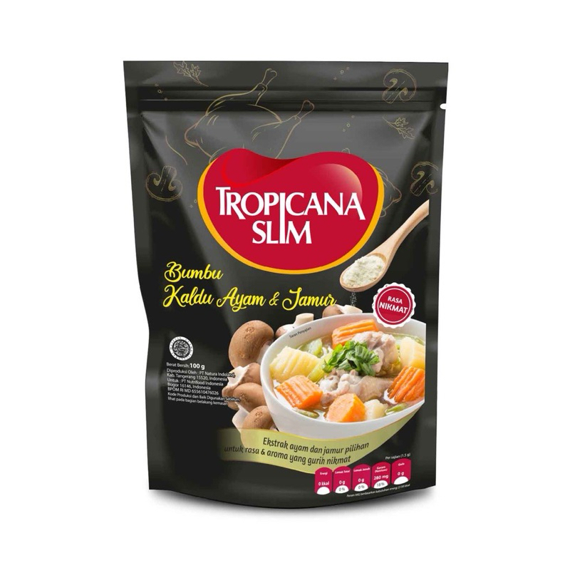 

Tropicana Slim Bumbu Kaldu Ayam dan Jamur 100 gram - lebih rendah garam dan tanpa MSG