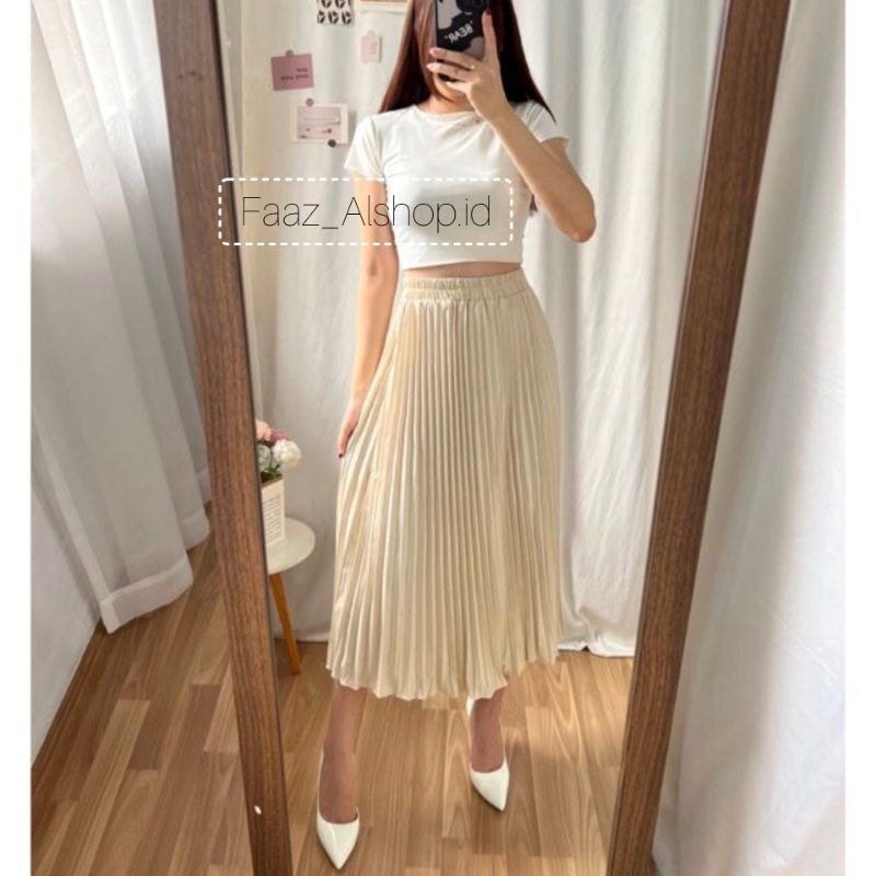 Rok plisket 7/8  | Rok plisket Pendek | Skirt 7/8 premium | rok Plisket