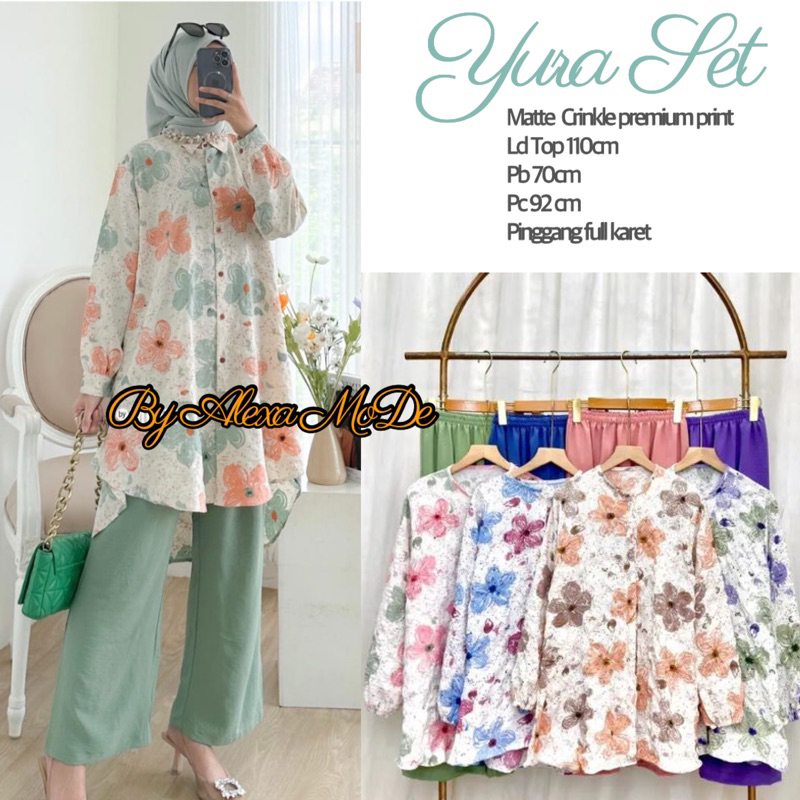 YURA SET CRINKLE AIRFLOW PREMIUM / BLOUSE ATASAN BUSUI FRENDLY
