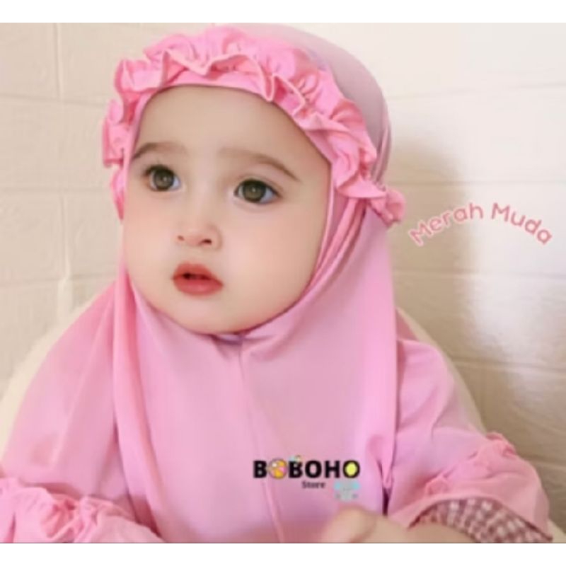 kerudung bayi kriwil/hijab bayi 1-2 tahun