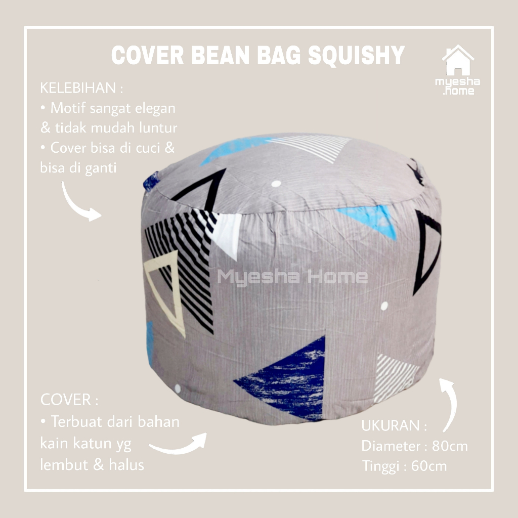 Cover Sofa Bean Bag Squishy / Sarung Sofa Bean Bag Bulat CBS26