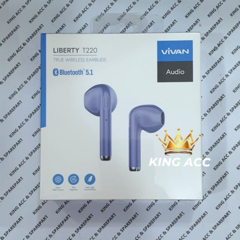 VIVAN Wireless Earphone Liberty T220 Puple