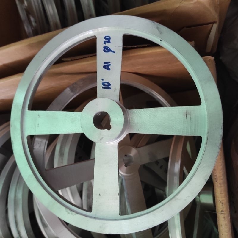 pulley pully A1- 10(inch) as 12mm - as 28mm pulley Alluminium