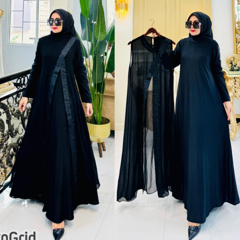 TERBARU GAMIS ABAYA TURKEY ROMPI OUTER ZIVANNA DAN FULL HITAM
