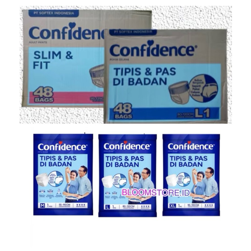 PAKET 1 DUS 48PCS CONFIDENCE Popok Sekali Pakai Celana Dewasa Orang Tua Adult Premium Pant Pants Oto