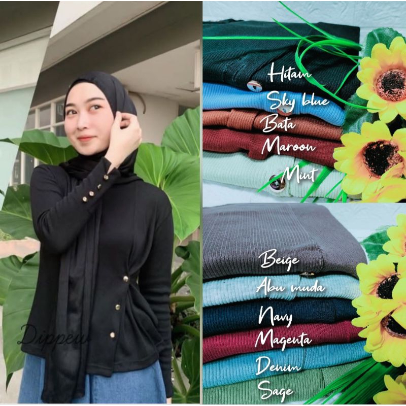 atasan kancing kaos H&M