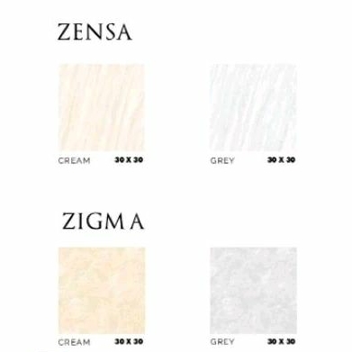 Keramik 30x30 Glossy Motif Zensa dan Zigma Cream/Grey Kw2