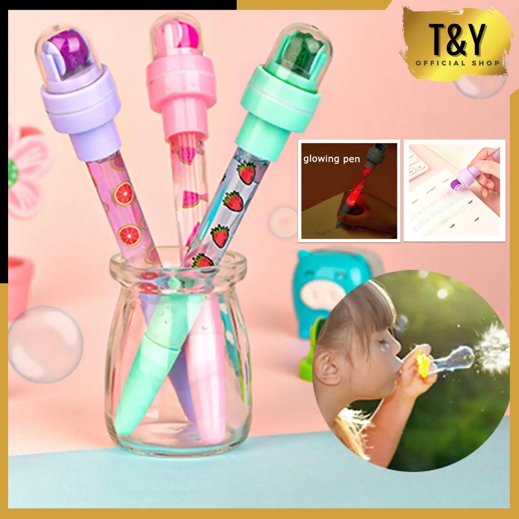 

T&Y Pena 5 in 1 Gel Gelembung Bubble Light Segel Rol Cahaya Segel Anak-Anak Bolpoint Kreatif Ajaib Pulpen Multi Fungsi Roller Seal Anak Sihir Kreatif Pulpen Pena Hadiah Sekolah