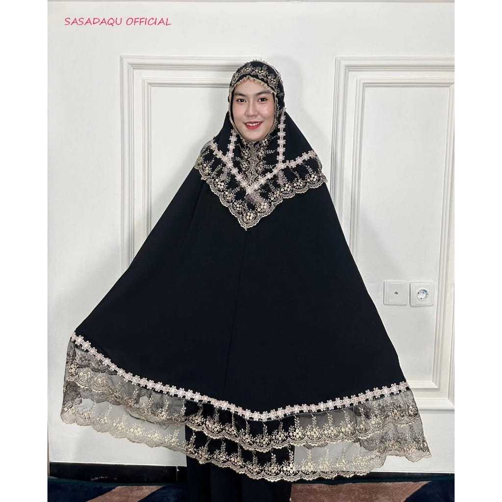 Mukena Mjs.Grosir Premium Jumbo Dewasa Renda Mewah SYRENA Atasan Bawahan