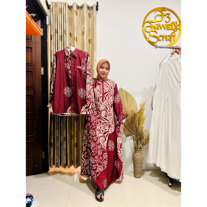 MAHIRA SET COUPLE GAMIS MIGAL DAN KEMKO MUSLIMAH KEKINIAN TERBARU 2024 BAHAN ADEM NYAMAN MEWAH DAN B