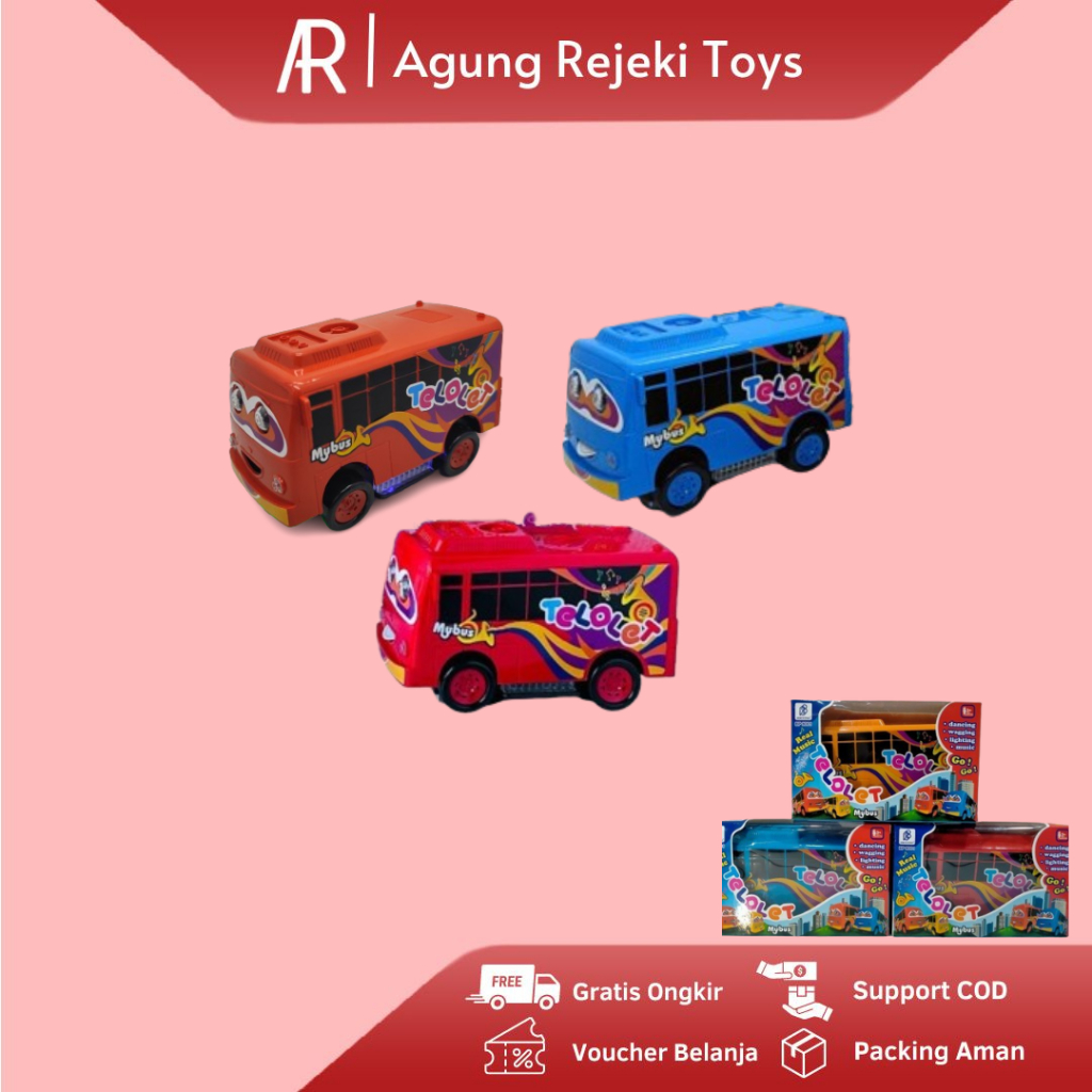 (VIRALL) Mainan Anak Bis Telolet Bis Bergoyang Bis Telolet Mini Ada Suara Musik Murah BP 8001