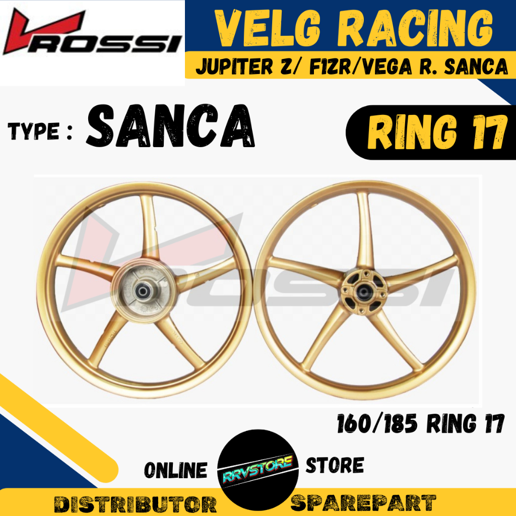 Pelek Velg Racing Model RCB Palang 5 Ring 17-160/185 Motor Yamaha F1ZR V-Rossi Sanca Aksesoris Motor