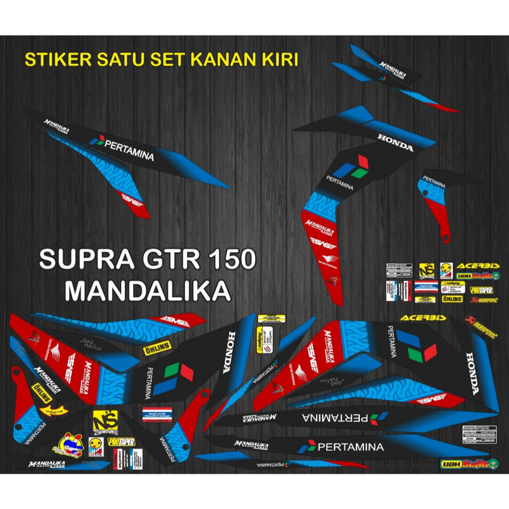 STIKER STRIPING VARIASI MOTOR HONDA SUPRA 150 GTR150 GRAFIS MANDALIKA