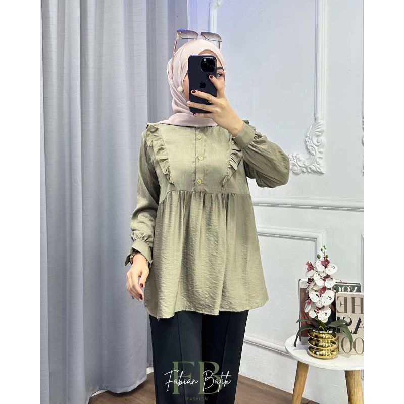 blus pololinen elegant kekinian / formal / semi formal / santai / adem nyaman dipakai