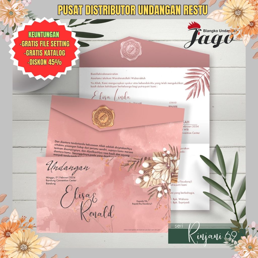 Blangko Undangan Jago 69 | Blangko Undangan Murah | Blangko Undangan | Blangko Kosong | Harga Pabrik