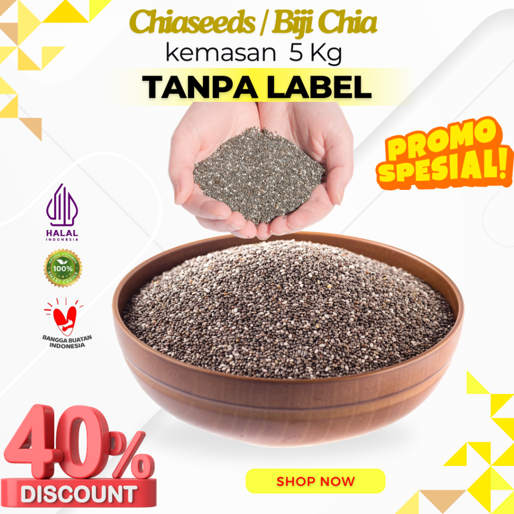 

Chiaseeds Premium 5kg Organik / Biji Chia