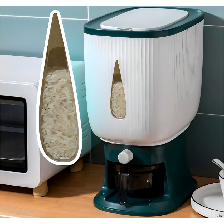 Tempat Wadah Penyimpanan Beras Otomatis Dispenser Beras 10 Kg Modern 10 Kg Rice Dispenser