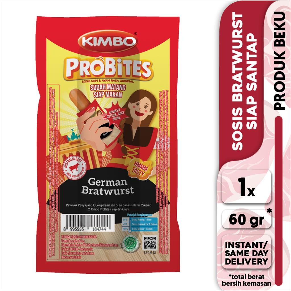 

KIMBO Probites Original German Bratwurst 60 Gram