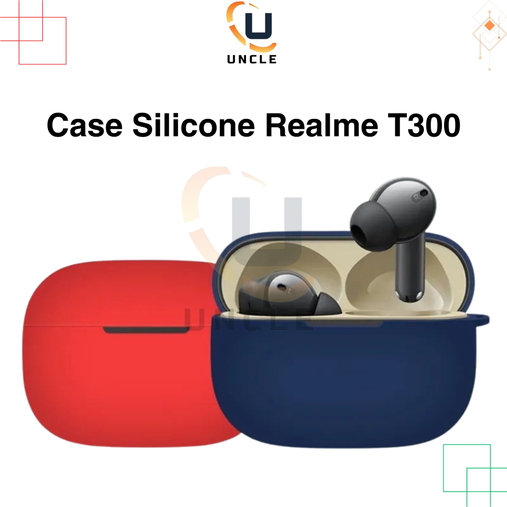 Case Casing Cover Silicone Realme Buds T300 + Carabiner Uncle
