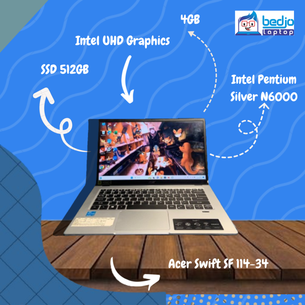 TERBAGUS, Beli laptop bekas, Laptop Acer, Acer Termurah, Acer Swift SF 114-34