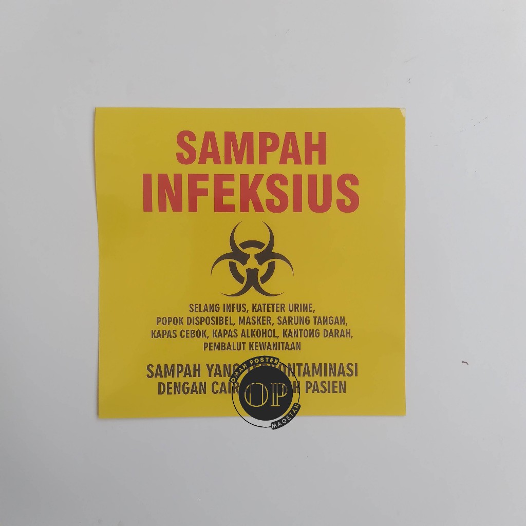 Stiker Sampah Infeksius - Limbah Sampah Infeksius