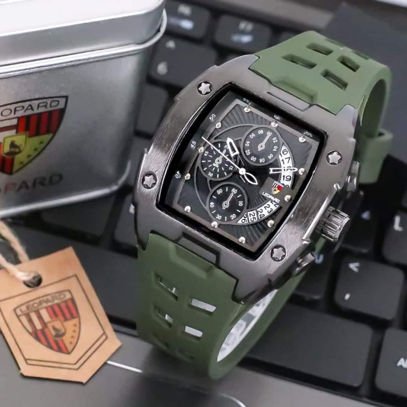 Jam Tangan Pria L-6777 Original Rantai Free Box Tanggal Aktif