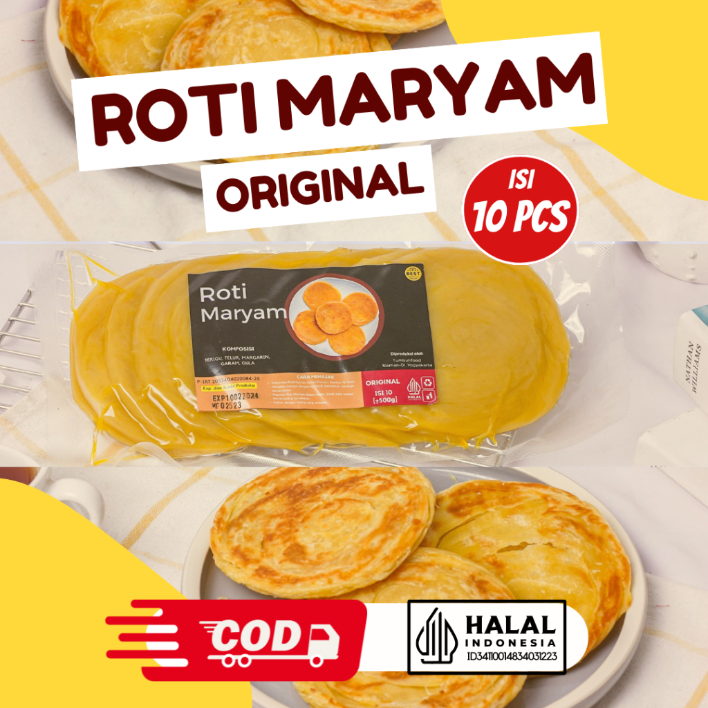 

Roti Maryam Original -《ISI 10 PCS》 / Roti Cane / Roti Canai Frozen Original