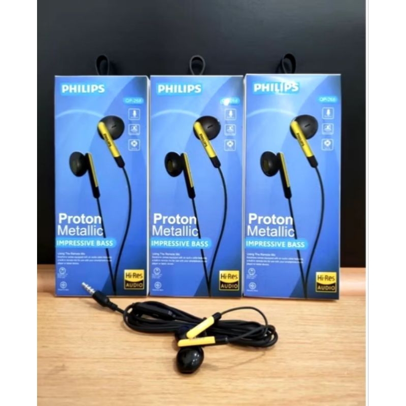 Headset Philips Proton Biru PH-268 HF Mitalic Sound Audio Extra Bass