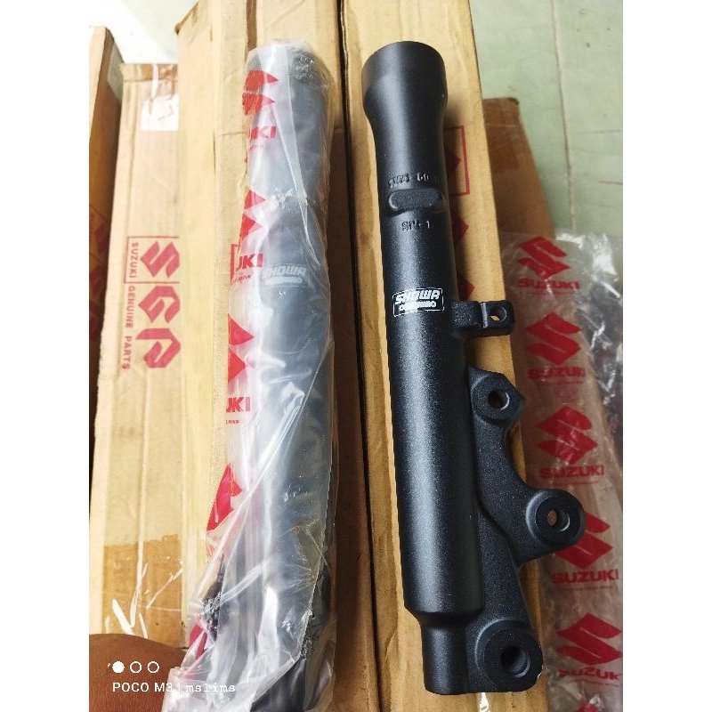 tabung shock depan Suzuki spin 125 original SGP hitam doff