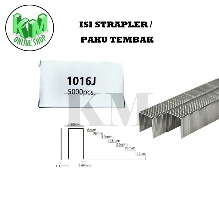 

Isi Straples / Isi Strapler Tembak 1016 J Paku Tembak Staples 16mm