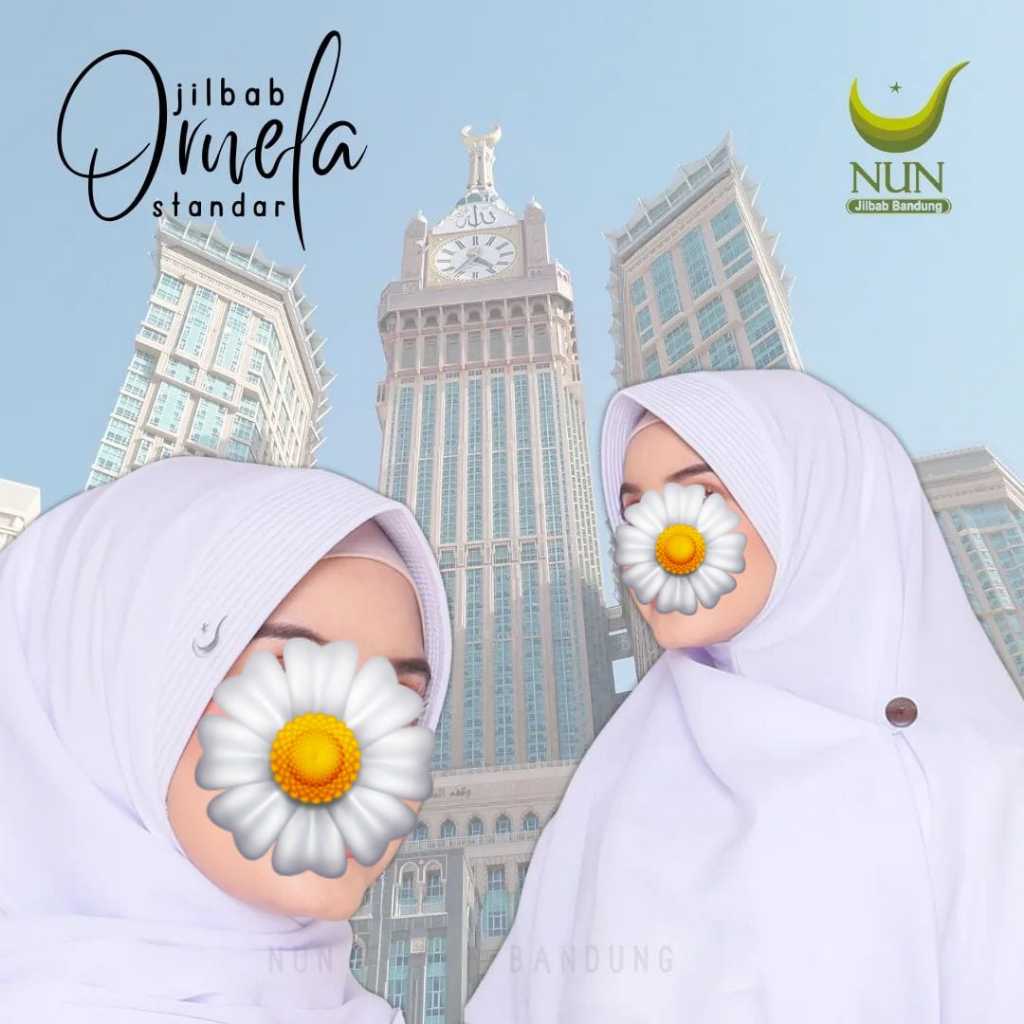 Ornela Khimar Segi Empat Instant Ped by Nun Jilbab / Segi Empat Instant Ped / Khimar Segi Empat Ped 