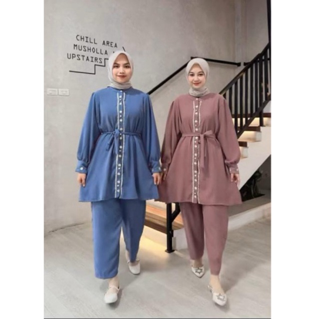 NABILA ONE SET CRINGKEL AIRFLOW PANJANG 65CM BUKAN TUNIK