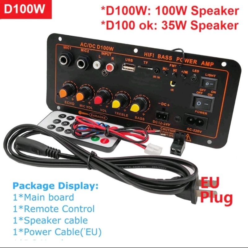 Kit Speaker Aktif D100 Emas Subwoofer 100 Watt