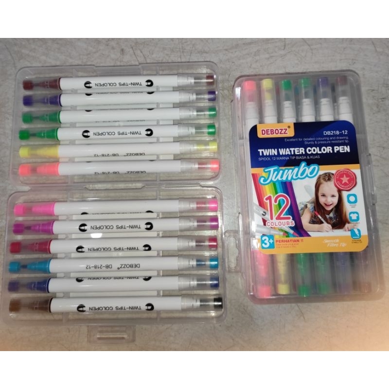 

Twin water colour pen Debozz 12 warna Db218-12