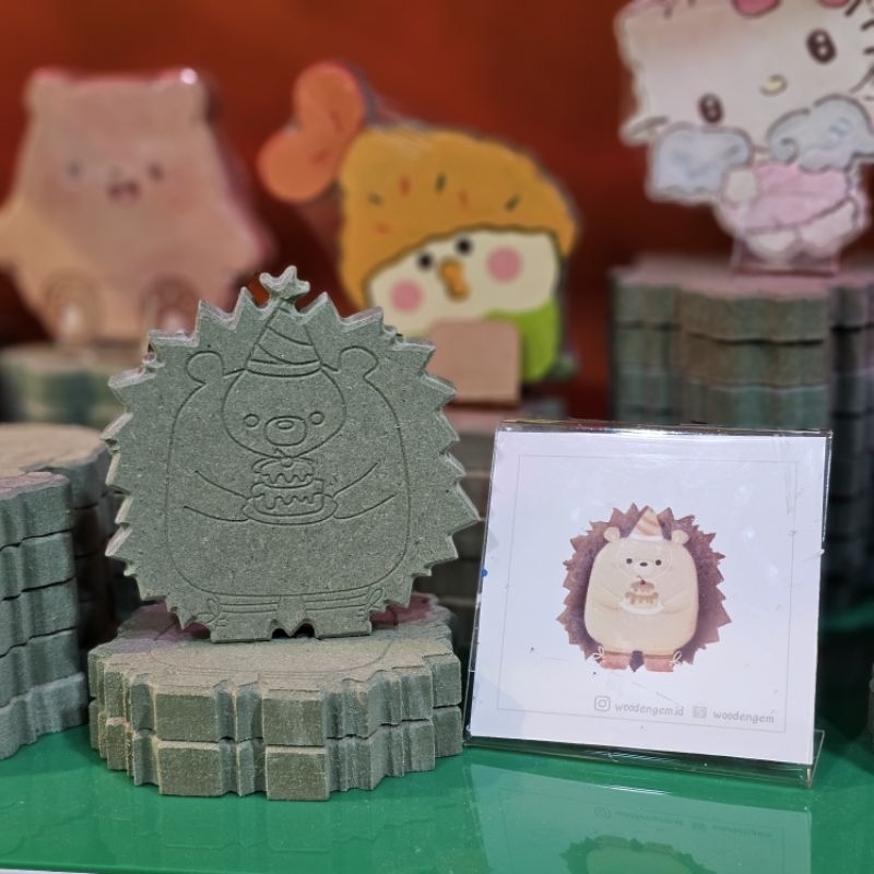 

WOODENGEM DIY Wood Character Painting Melukis Mainan Anak Hampers Kayu Karakter Landak Bday Binatang