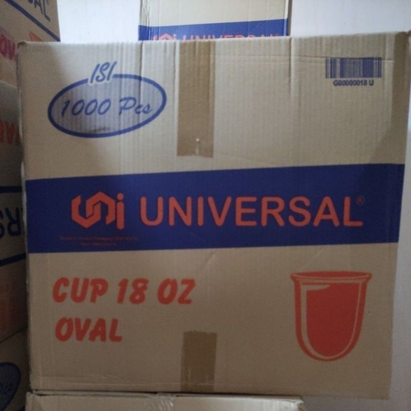 Cup 18 oz oval merk universal - 1 dus