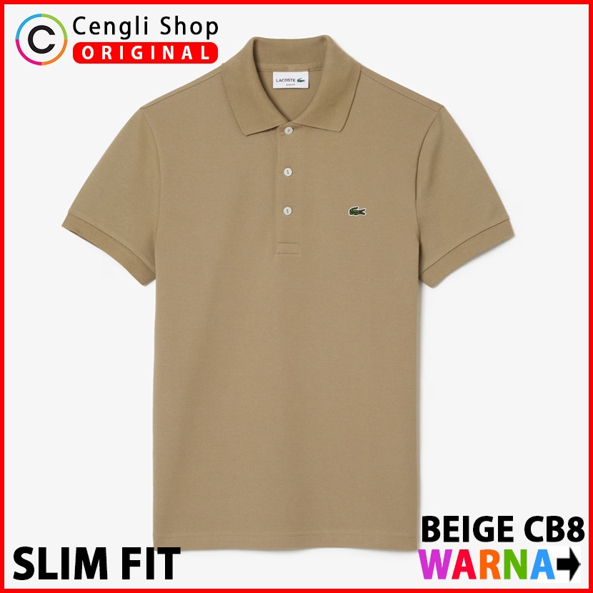LACOSTE BAJU KAOS POLO PRIA ORIGINAL SLIM FIT