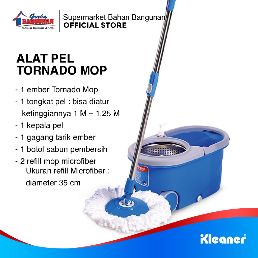Alat Pel Lantai Kleaner Alat Pel Tornado Mop