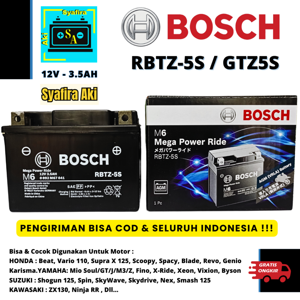 AKI MOTOR BOSCH RBTZ-5S / RBTZ-6V / RBTZ-7S AGM MF