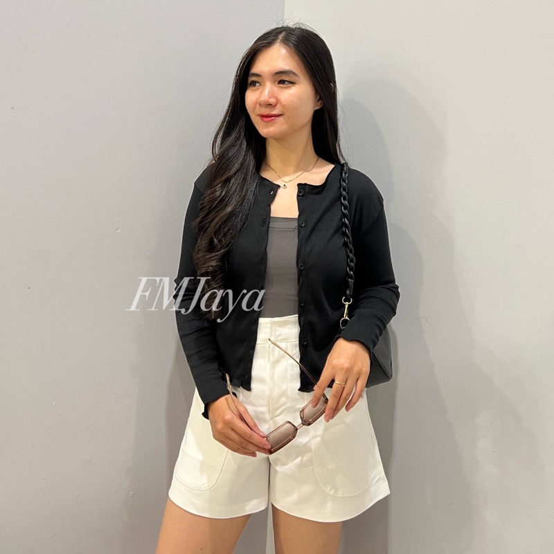 CARDI KNIT KANCING 87701  || CARDIGAN WANITA RIB RAJUT LENGAN PANJANG || CARDI RAJUT WANITA KANCING