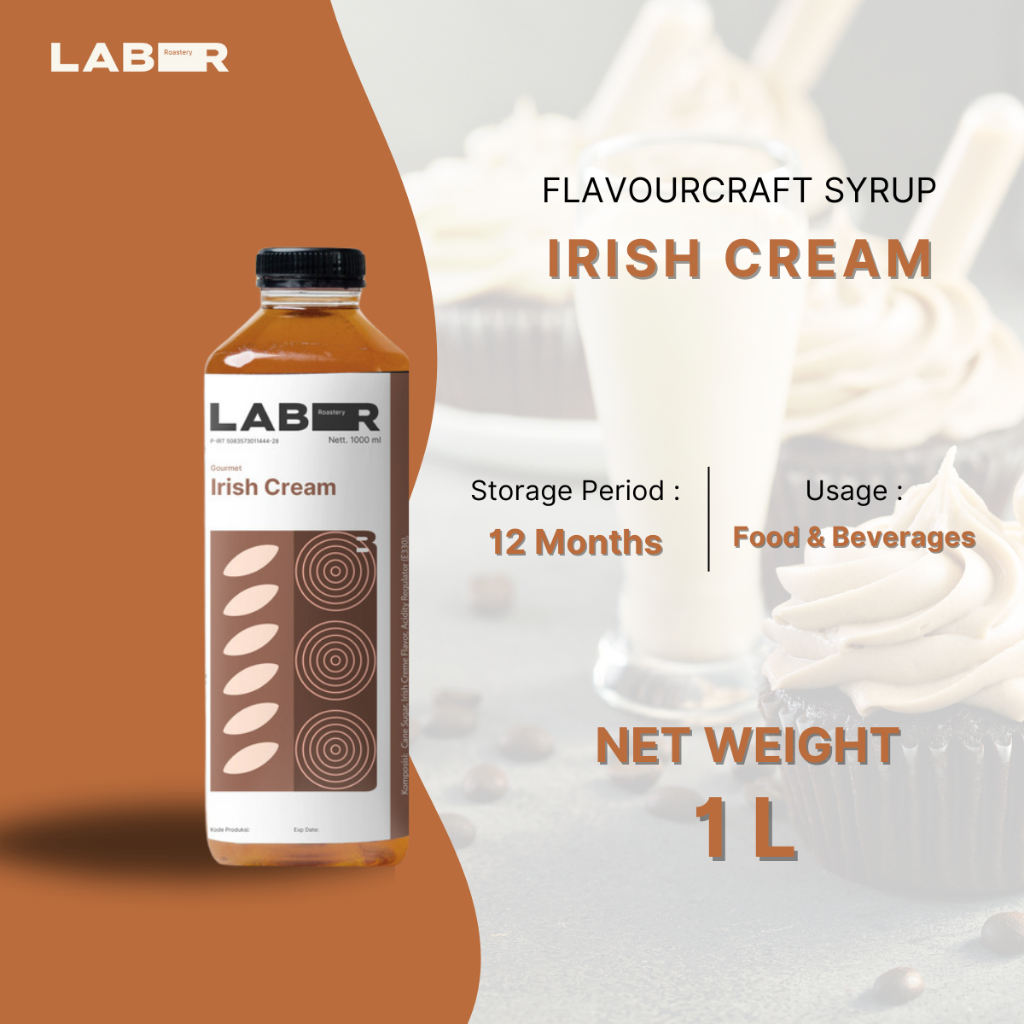 

LABR Irish Cream Syrup - Sirup Minuman Rasa irish Cream 1 Liter