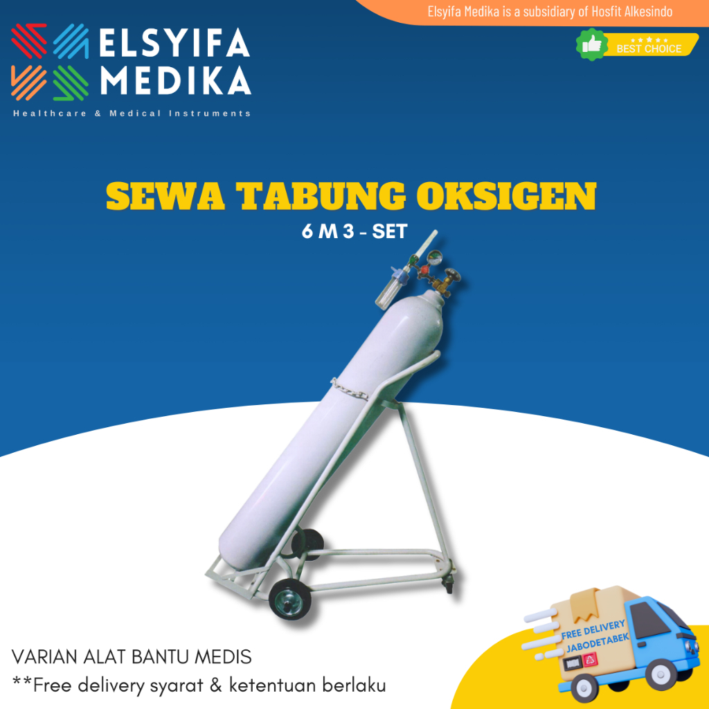 Rental Tabung Oksigen 6M3 - Set - Sewa Tabung Oksigen