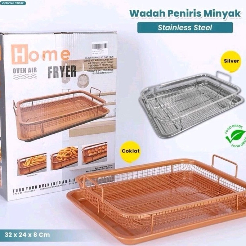 Cooper Crisper Tray / Baking Tray / Oven Tray / Peniris Minyak / Crisper Tray / Cooling Rack.