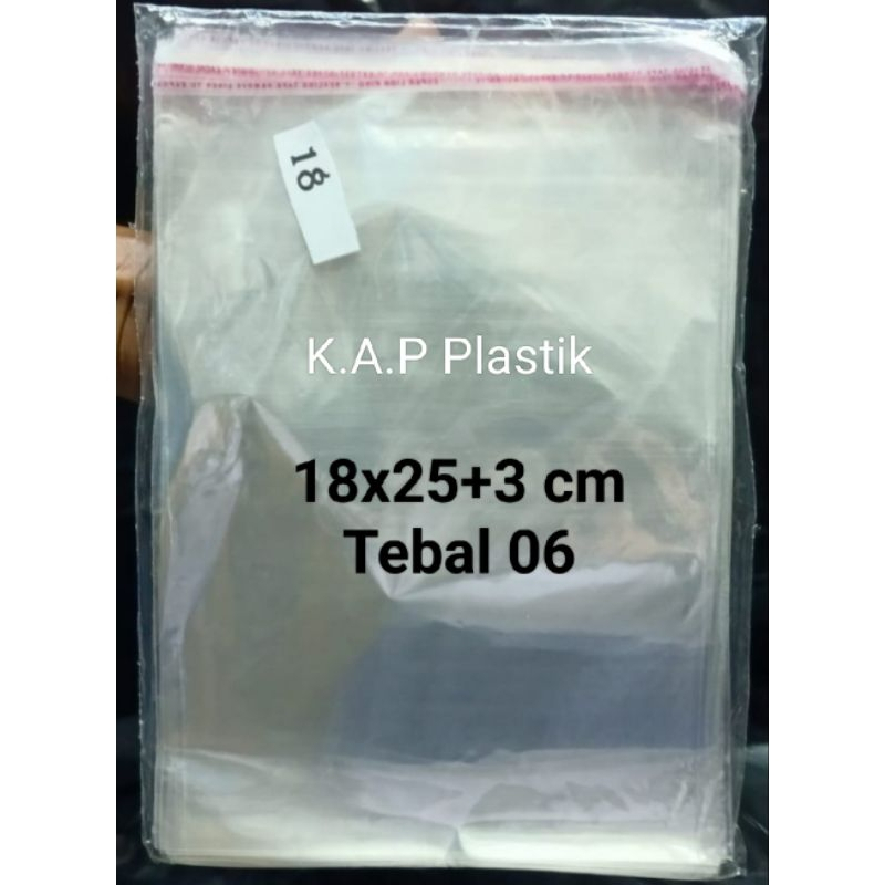 

Plastik Opp Seal Uk. 18x25+3 cm/Tebal 06/32 Micron/100 Pcs