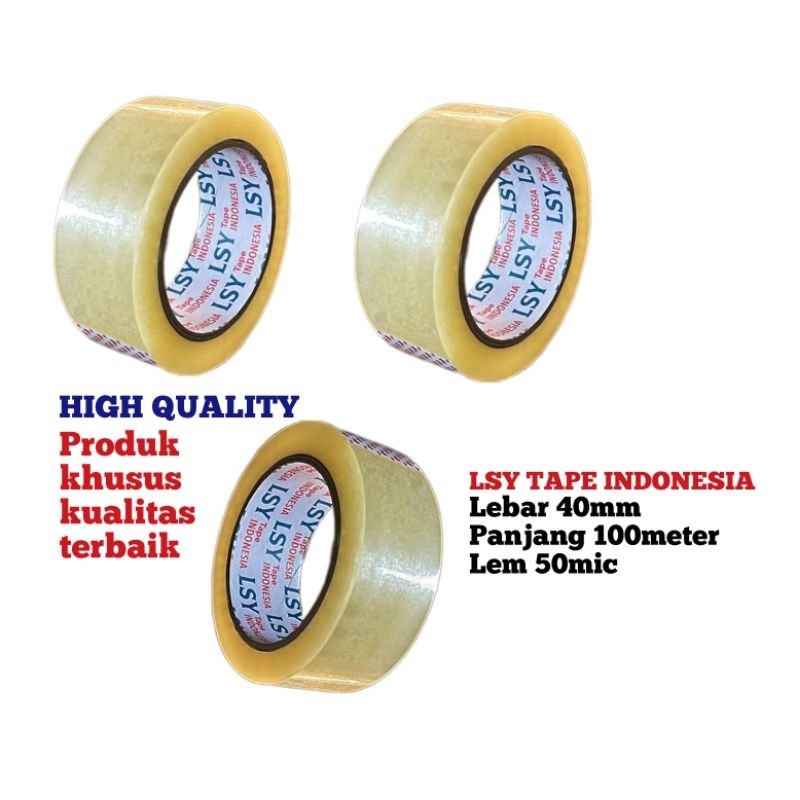 

lakban bening LSY TAPE 40mm x 100meter HIGH QUALITY ( CBM )