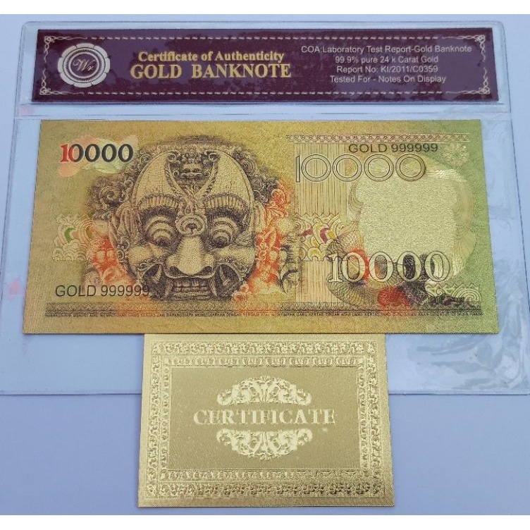 Terbaru UANG SOUVENIR GOLDFOIL 1 BARONG 1975