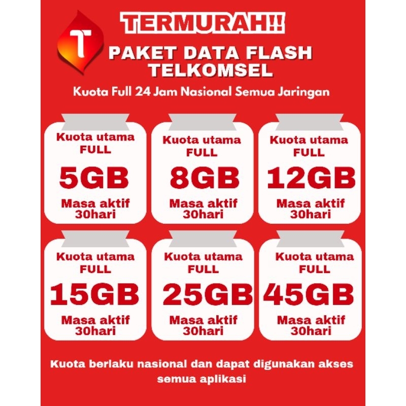 PAKET DATA FLASH TELKOMSEL FULL 24JAM