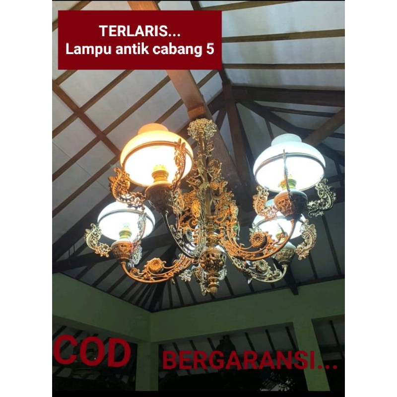 lampu gantung antik,klasik,vintage cabang 5