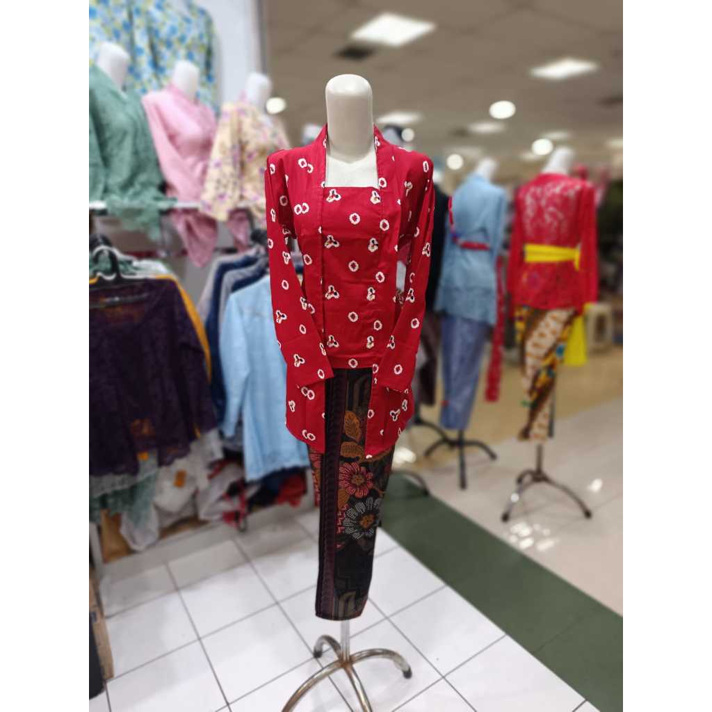 Atasan Kebaya Kutubaru Jumputan Bahan Katun Printing 40S (bukan handmade) Jahitan HALUSAN